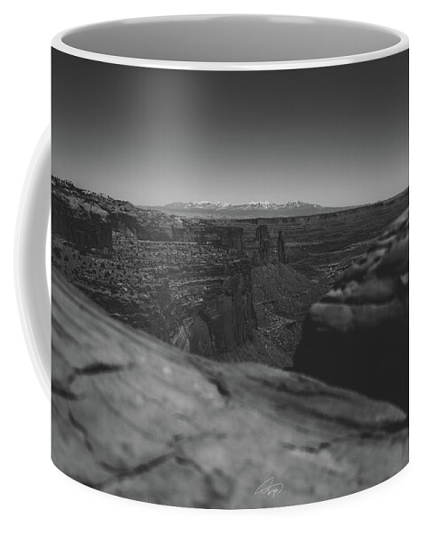  Coffee Mug featuring the photograph Canyonlands BW by William Boggs