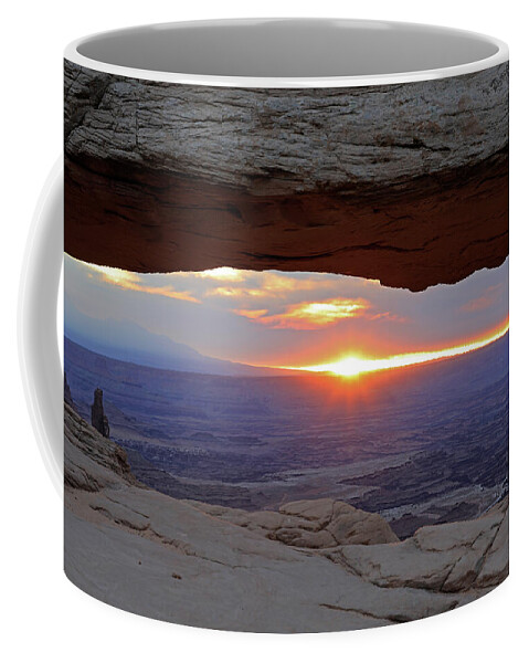Canyonlands National Park Coffee Mug featuring the photograph Canyonlands National Park -Sunrise from Mesa Arch by Richard Krebs