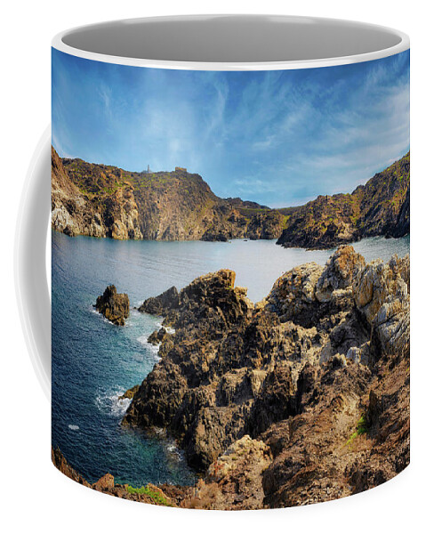 Canvas Coffee Mug featuring the photograph Cap of Creus Natural Park - Culip Bay - 1- Orton glow Edition by Jordi Carrio Jamila