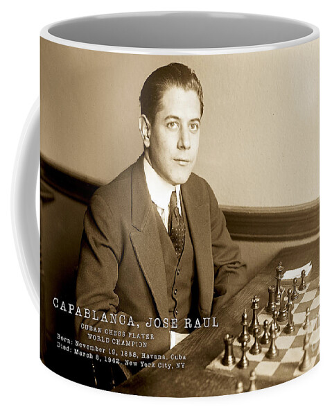 Capablanca Champion Chess Player Coffee Mug featuring the photograph Capablanca Champion Chess Player by Carlos Diaz