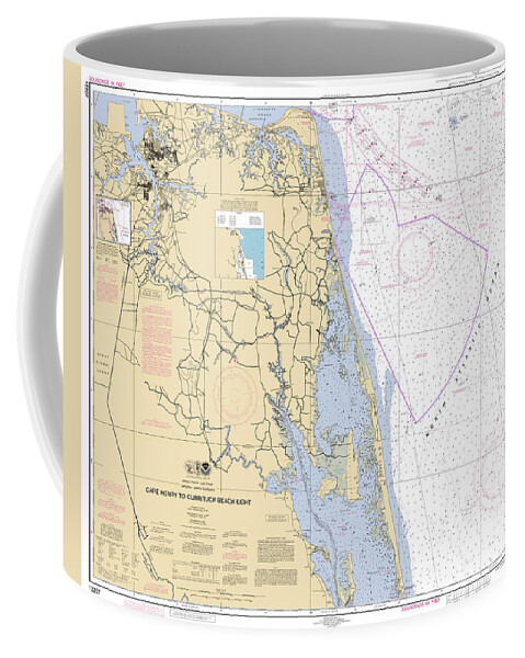 Cape Henry To Currituck Beach Light Coffee Mug featuring the digital art Cape Henry to Currituck Beach Light, NOAA Chart 12207 by Nautical Chartworks