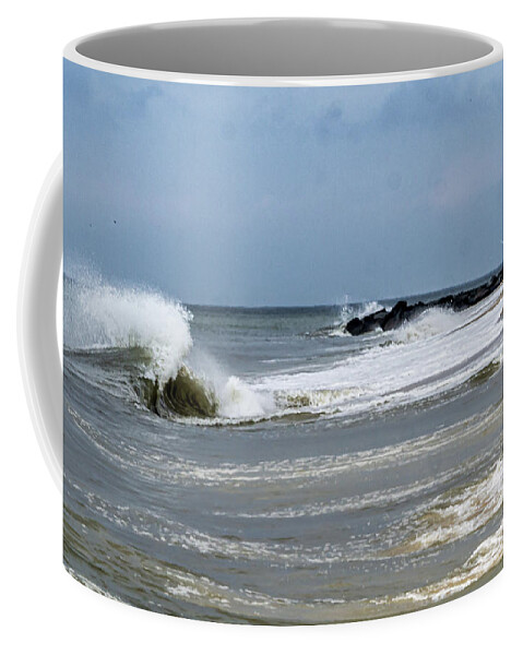 Beach Coffee Mug featuring the photograph Cape May Beach - Surf by Louis Dallara
