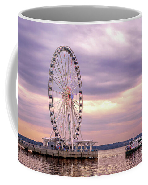 Ferris Wheel Coffee Mug featuring the photograph Capital Wheel at National Harbor, Maryland by Rehna George