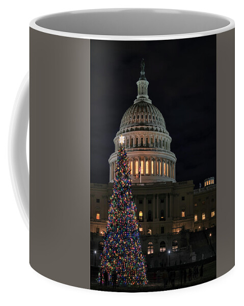 Washington D.c. Coffee Mug featuring the photograph Capitol Christmas 2019 1 by Robert Fawcett