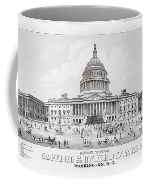 Capitol Coffee Mug featuring the drawing Capitol of the United States - Washington DC by War Is Hell Store