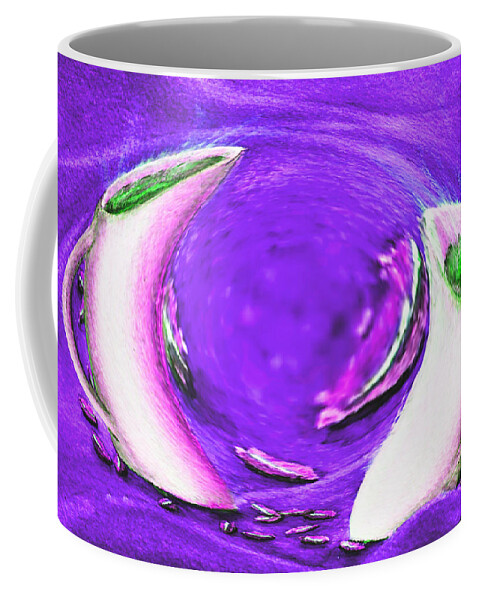 Abstract Coffee Mug featuring the digital art Cappuccino Tango - Purple by Ronald Mills