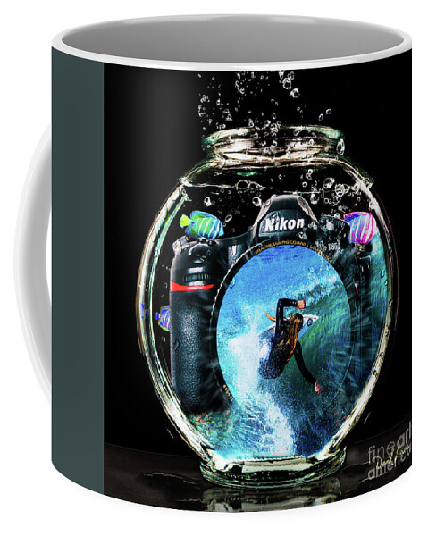 Breakthrough Photography Coffee Mug featuring the photograph Captured and Preserved in Camera and Fishbowl by David Levin