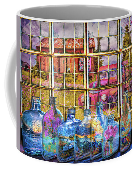 Bottle Coffee Mug featuring the photograph Captured Dreams Painting by Debra and Dave Vanderlaan