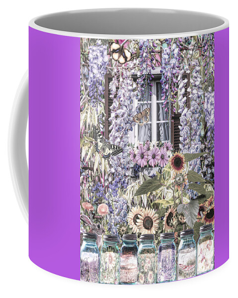 Barns Coffee Mug featuring the digital art Captured Memories At the Cottage by Debra and Dave Vanderlaan