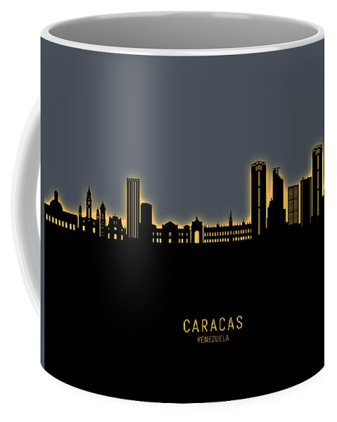 Caracas Coffee Mug featuring the digital art Caracas Venezuela Skyline #71 by Michael Tompsett