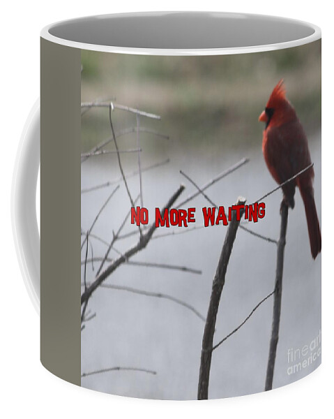 Cardinal Coffee Mug featuring the photograph Cardinal Bird Waiting by Catherine Wilson