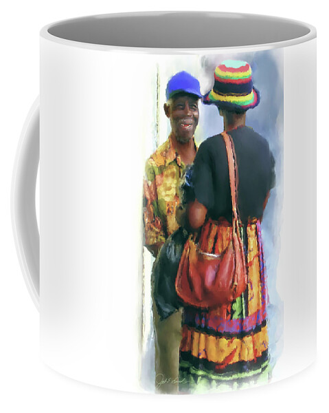 Colors Coffee Mug featuring the painting Caribbean Chat by Joel Smith