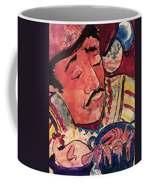 Mexican Chef Coffee Mug featuring the painting Carlos Cocina by Elaine Elliott