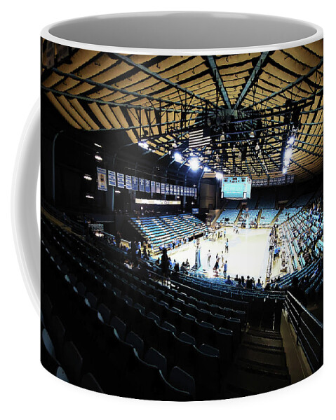 Unc Womens Basketball Team Coffee Mug featuring the mixed media Carmichael Auditorium by Brian Reaves