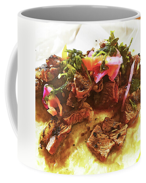 Taco Coffee Mug featuring the digital art Carne Asada Taco by William Scott Koenig