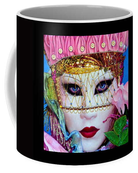 Mixed Media Painting Coffee Mug featuring the mixed media Carolina II Carnival of Venice by Anni Adkins
