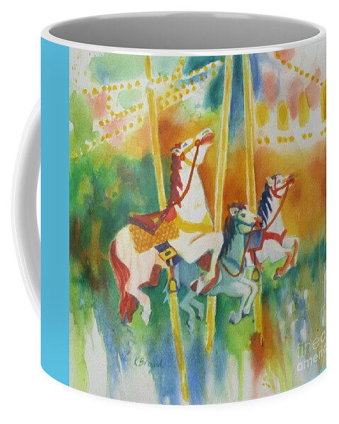 Ride Coffee Mug featuring the painting Carousel Horse 5 by Kathy Braud