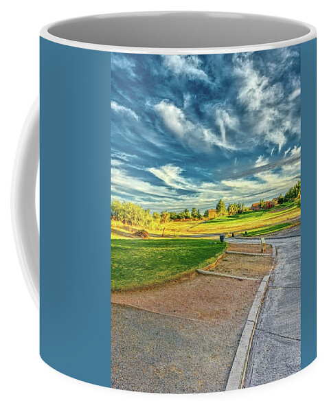 Golf Coffee Mug featuring the photograph Cart Path under Dramatic Sky by Chance Kafka