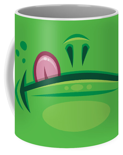 Frog Coffee Mug featuring the digital art Cartoon Frog Mouth with Tongue by John Schwegel