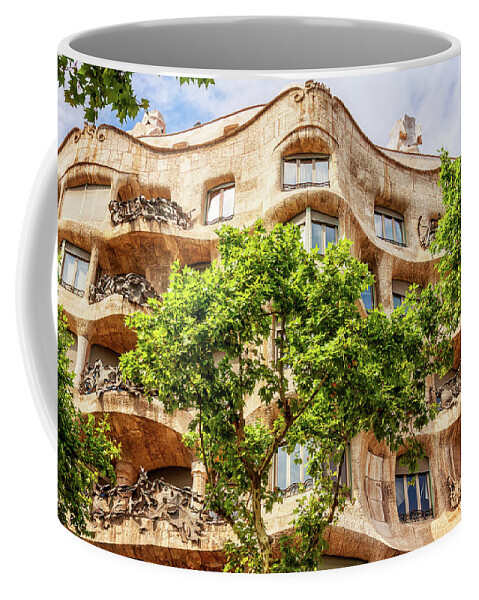 Casa Milà Coffee Mug featuring the photograph Casa Mila Gaudi Barcelona by Tatiana Travelways