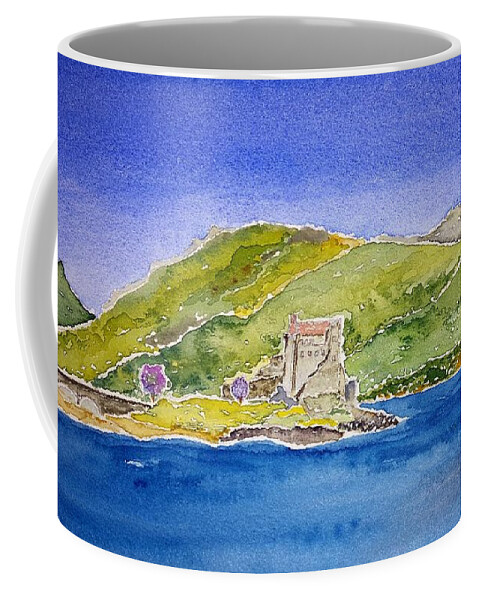 Watercolor Coffee Mug featuring the painting Castle Eilean Donan by John Klobucher