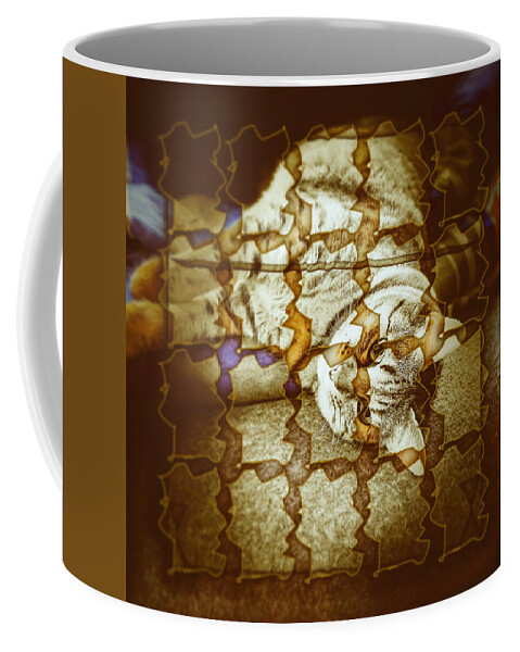 Abstract Coffee Mug featuring the digital art Cat 1 by Marko Sabotin