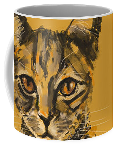 Cat Painting Coffee Mug featuring the painting Cat Bjor by Go Van Kampen