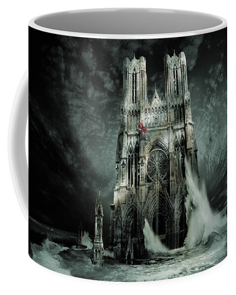 Reims Coffee Mug featuring the digital art Cathedral of Notre-Dame, Our Lady Reims by George Grie