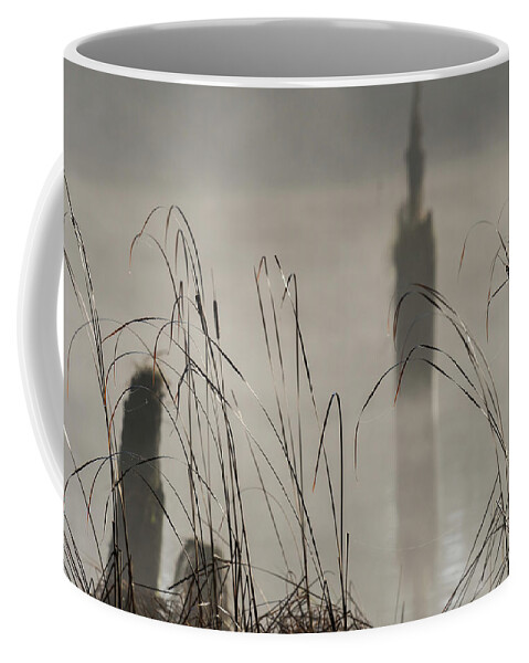 Astoria Coffee Mug featuring the photograph Cattails in the Mist by Robert Potts