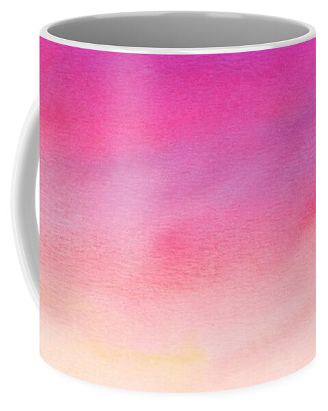 Watercolor Coffee Mug featuring the digital art Cavani - Artistic Colorful Abstract Pink Watercolor Painting Digital Art by Sambel Pedes