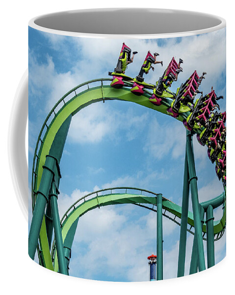 Cedar Point Coffee Mug featuring the photograph Cedar Point Raptor Roller Coaster 2021 by Dave Morgan