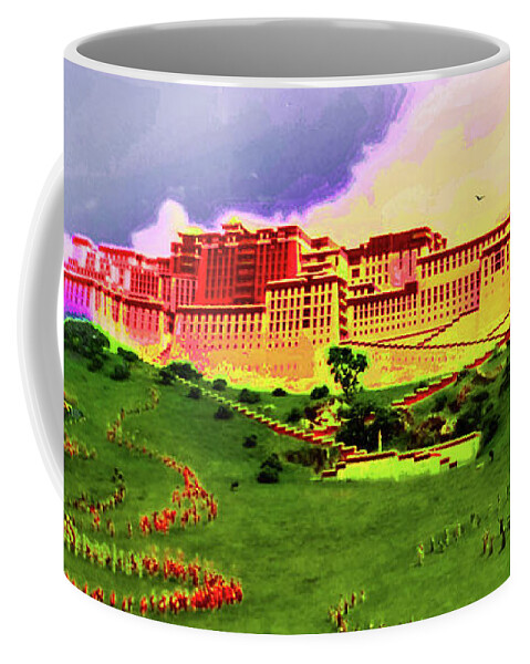 China Coffee Mug featuring the digital art Celebration At Lhasa by CHAZ Daugherty