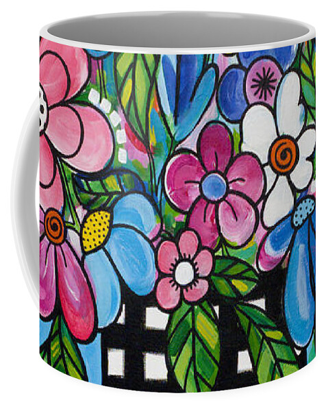 Bouquet Coffee Mug featuring the painting Celebration in a Vase by Beth Ann Scott