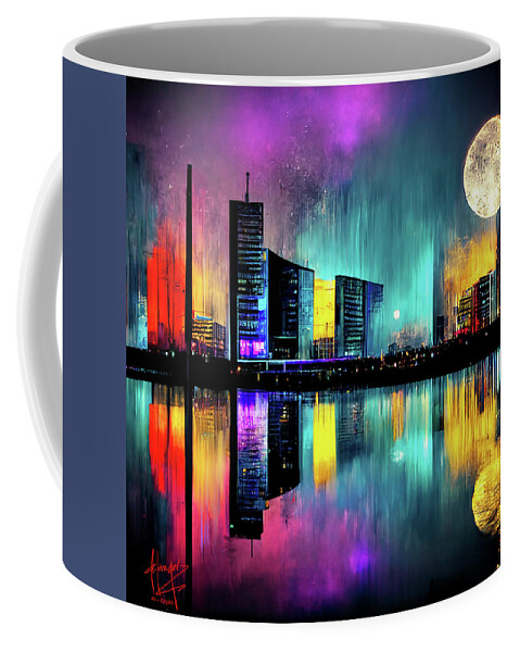 Celestial Coffee Mug featuring the digital art Celestial City 1 by DC Langer