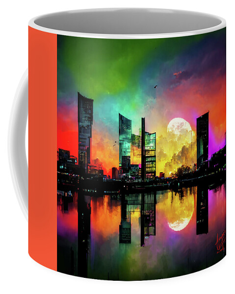 Celestial Coffee Mug featuring the digital art Celestial City 2 by DC Langer
