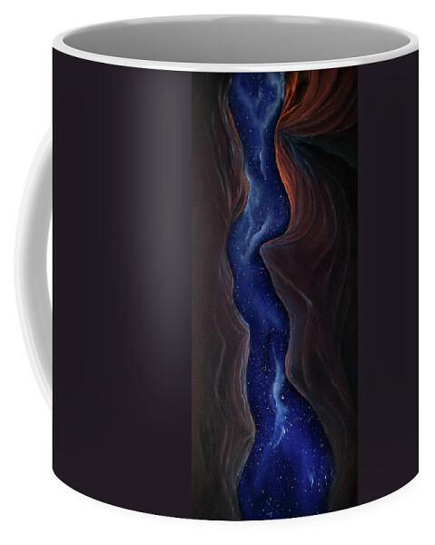 Slot Canyon Coffee Mug featuring the painting Celestial River by Neslihan Ergul Colley