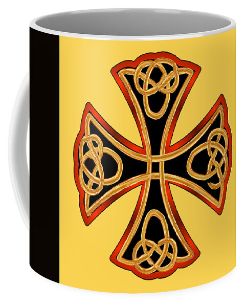 Britian Coffee Mug featuring the photograph Celtic Cross In Yellow by Theresa Tahara