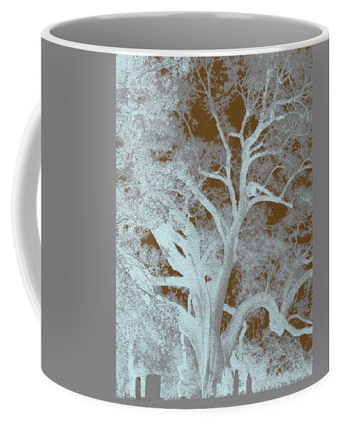 Live Coffee Mug featuring the photograph Cemetery Tree by Max Mullins