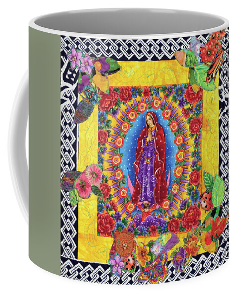 Day Of The Dead Coffee Mug featuring the mixed media Center of Day of the Dead by Vivian Aumond