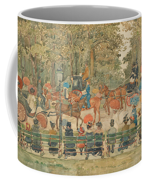 20th Century Painters Coffee Mug featuring the drawing Central Park, 1901 by Maurice Prendergast