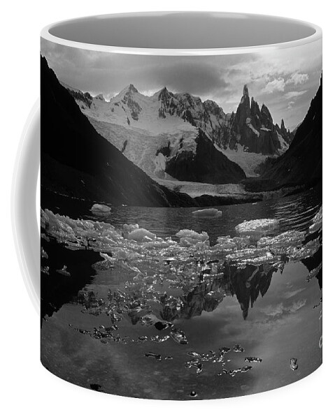 Patagonia Coffee Mug featuring the photograph Cerro Torre black and white Patagonia Argentina by James Brunker