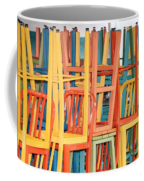 Abstract Photography Coffee Mug featuring the photograph Chairs by Janice Drew