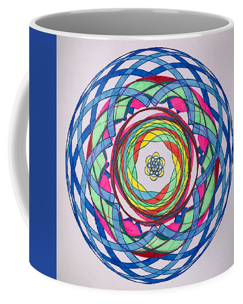 Blue Coffee Mug featuring the drawing Chakra Series #7 by Steve Sommers