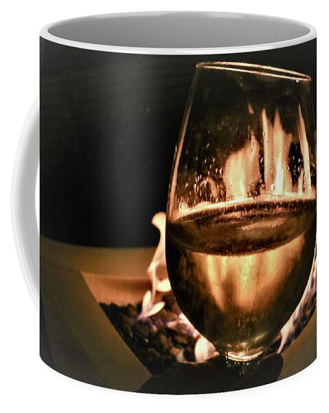 Champagne Coffee Mug featuring the photograph Champagne By The Fire by William Rockwell