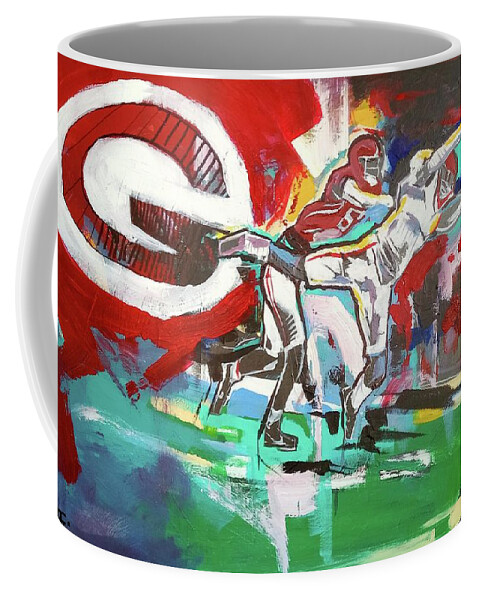 Champion Catch Coffee Mug featuring the painting Champion Catch by John Gholson