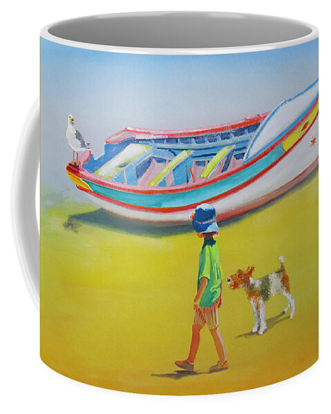 Girl Coffee Mug featuring the painting Chance Meeting by Charles Stuart