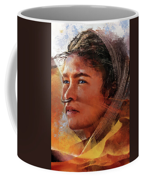 Painting Coffee Mug featuring the digital art Chani Kynes from DUNE by Garth Glazier