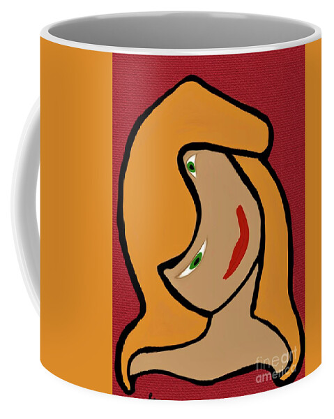 Abstract Art Coffee Mug featuring the digital art Channeling my inner Picasso by Elaine Hayward