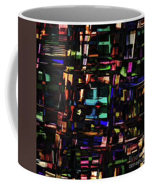 Digital Art Coffee Mug featuring the digital art Chaotic Textural Abstract by Phil Perkins