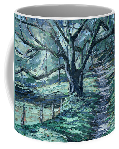 Ranch Coffee Mug featuring the painting Chaparral Trail - Quail Hollow by PJ Kirk